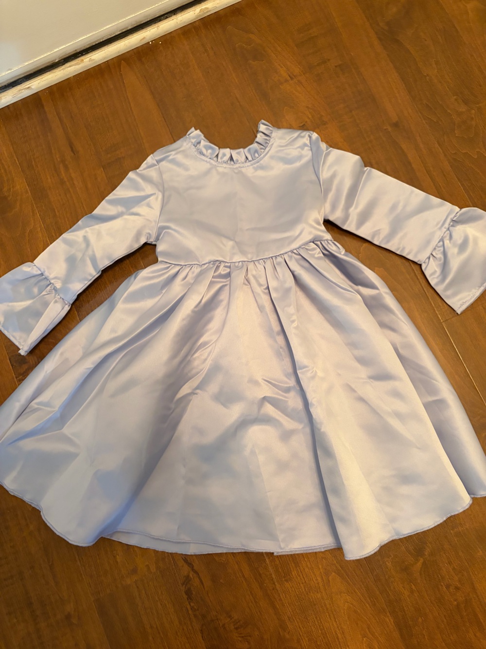 Girls Light Lavender Satin Party Dress